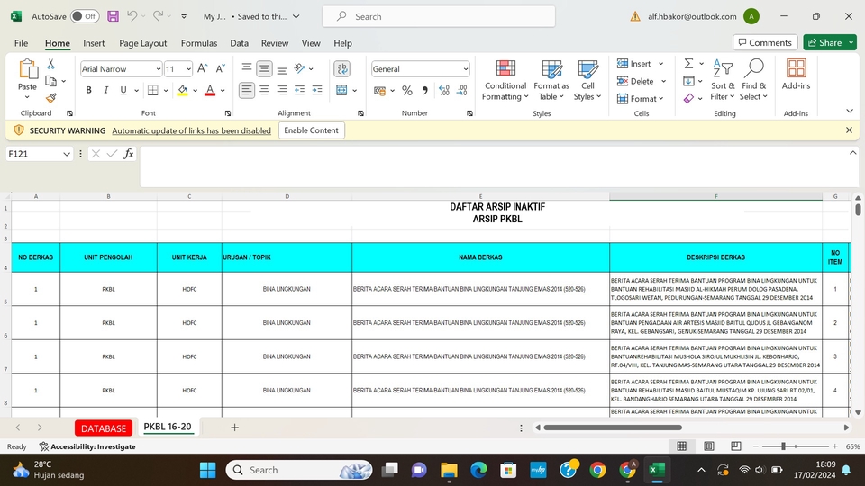 Jasa data entry online - contoh entri data excel untuk input data di excel