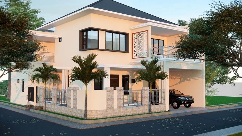 Desain rumah minimalis modern dengan jasa desain 3d untuk proyek freelance