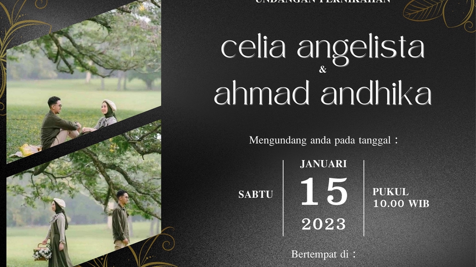 Kartu undangan pernikahan Celia Angelista & Ahmad Andhika desain undangan pernikahan unik desain undangan pernikahan simple dan elegan desain undangan pernikahan online