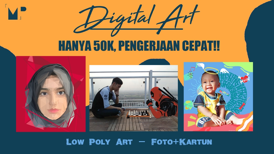 Gambar Potret - Desain karakter : Low Poly Art & Foto+Kartun - 5