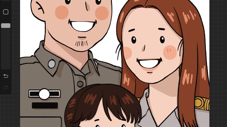 รับวาดรูปครอบครัวภาพประกอบสไตล์การ์ตูนน่ารัก