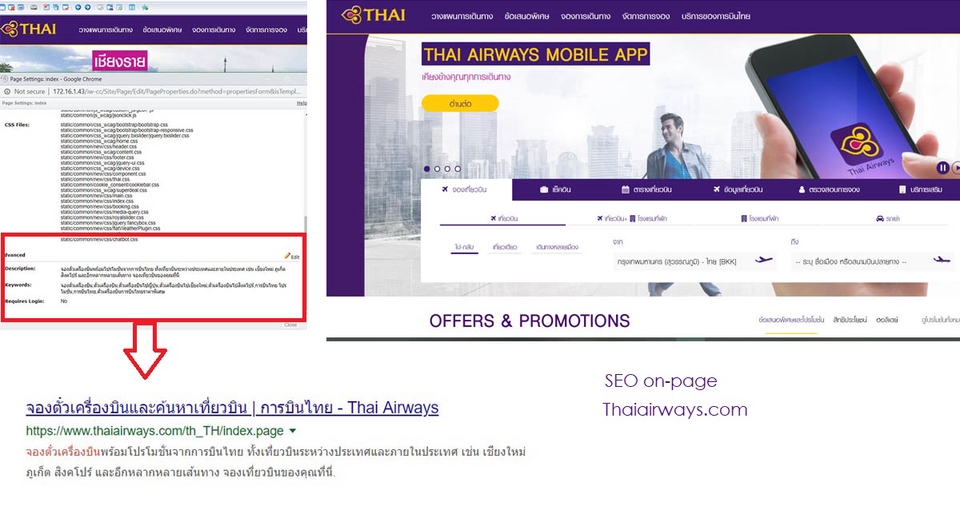 บริการทำSEOเว็บไซต์การบินไทย เพิ่มอันดับค้นหา