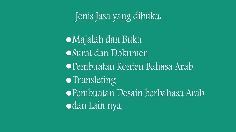 Penerjemahan - Penerjemah Bahasa Arab-Indo, Indonesia Arab - 5
