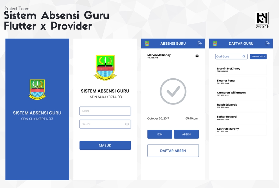Jasa pembuatan aplikasi android sistem absensi guru flutter x provider