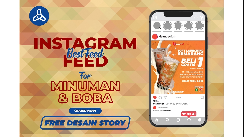 Banner Online - Desain Feed Instagram untuk Minuman & Boba - 1
