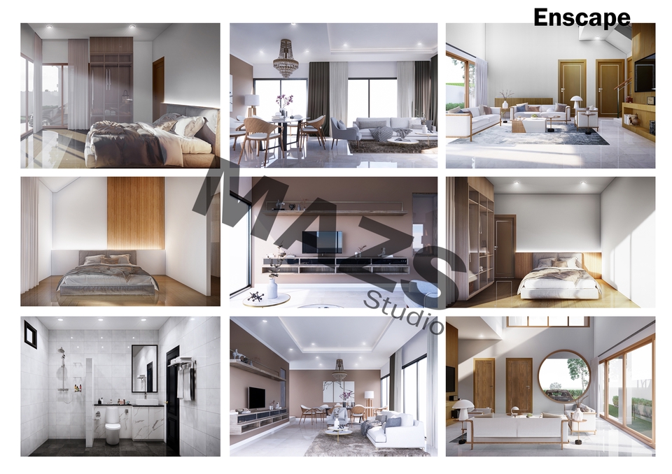 3D Perspective - รับขึ้น 3D model render exterior/interior และลงสี plan - 18