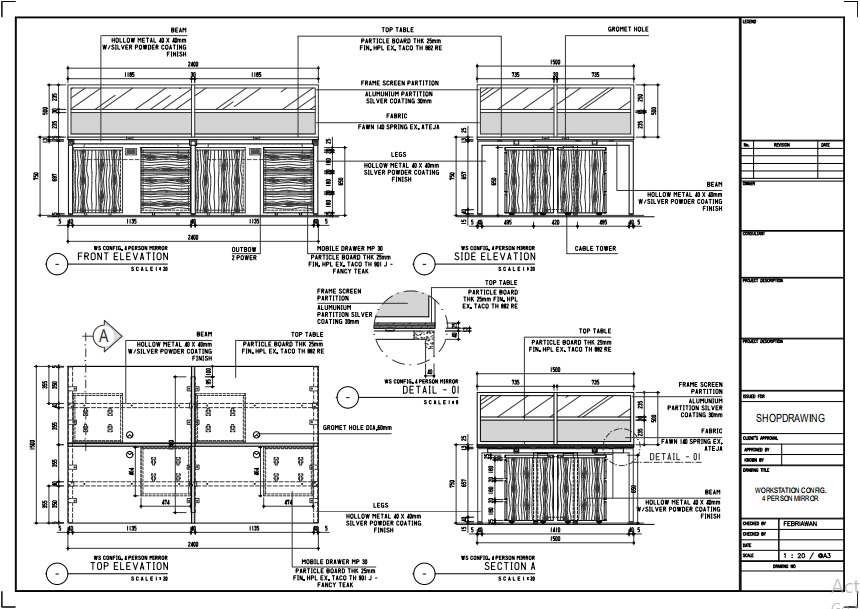 CAD Drawing - (Shop Drawing ) 2D & 3D Furniture (1-3 Hari) - 4