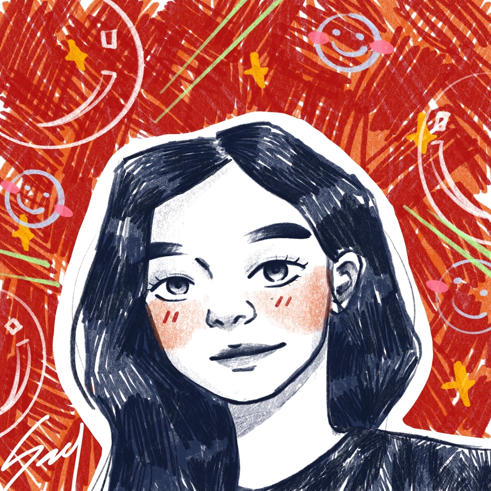 Gambar Potret - gambar potrait dengan pencil brush di procreate - 4