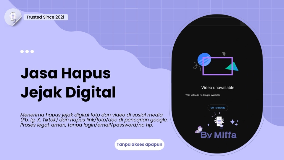 Jasa Lainnya di Pemasaran dan Periklanan - Jasa Hapus Jejak Digital Tanpa Akses