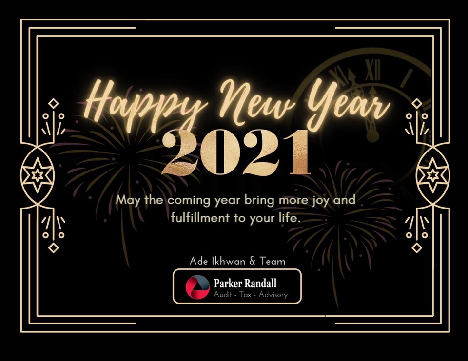 Desain kartu ucapan selamat tahun baru 2021 dengan desain unik dan elegan, cocok untuk dibagikan di media sosial.