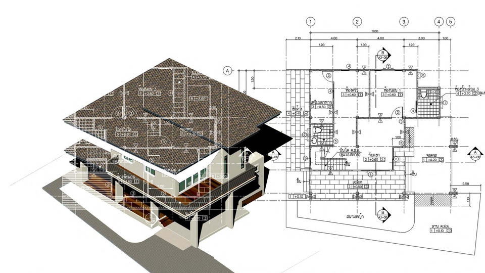 ออกแบบตกแต่งภายในและภายนอก - ออกแบบ-เขียนแบบ สถาปัตยกรรม - 1