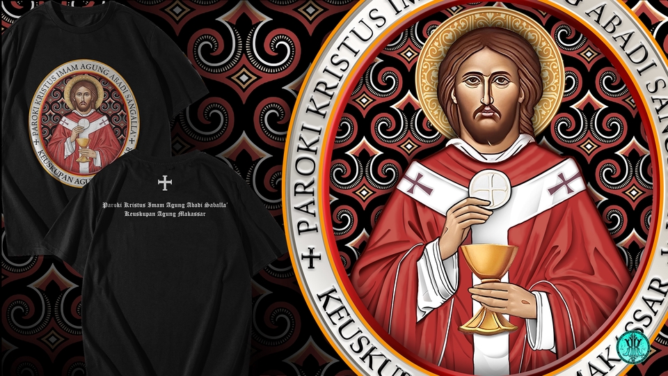 Desain logo keren dengan ikon gereja dan salib untuk branding gereja, cocok untuk website dan media sosial.