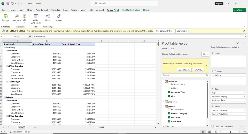Jasa input data excel, merangkum data, dan analisa data menggunakan tabel pivot di Microsoft Excel.