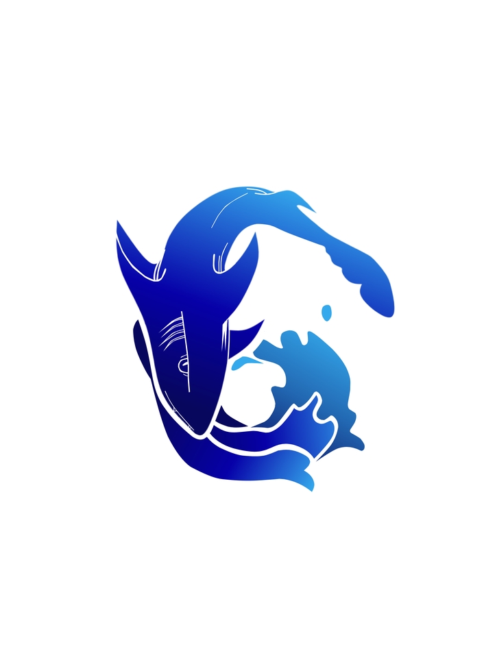 Logo biru dengan gelombang, desain logo untuk perusahaan, branding