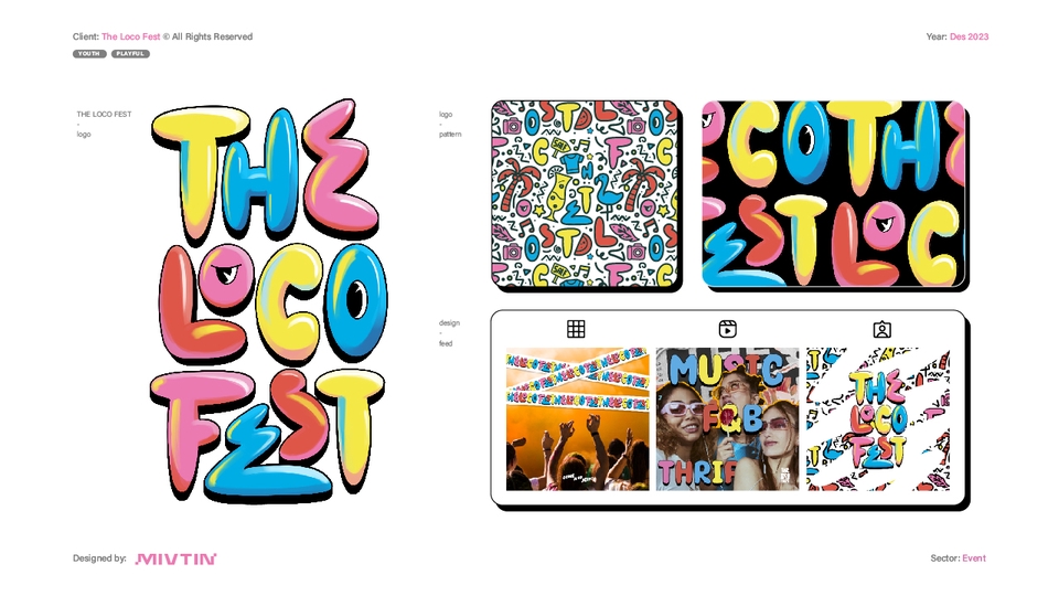 desain logo event di bali. Handdrawn colorful style yang meriah