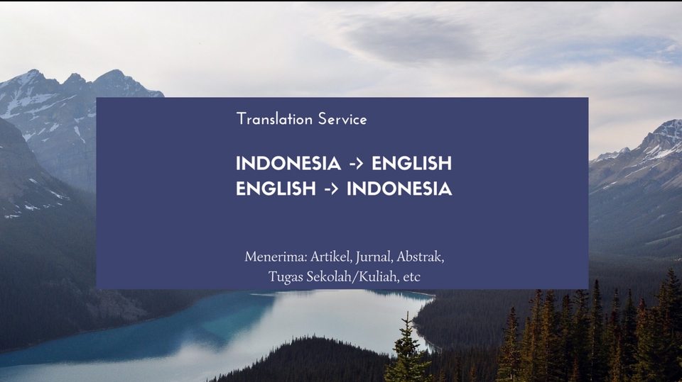 Penerjemahan - English -> Bahasa Indonesia & Bahasa Indonesia -> English Translation - 1