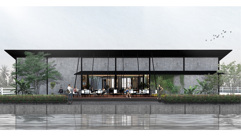 รับออกแบบและตกแต่งภายในร้านอาหาร สไตล์โมเดิร์น