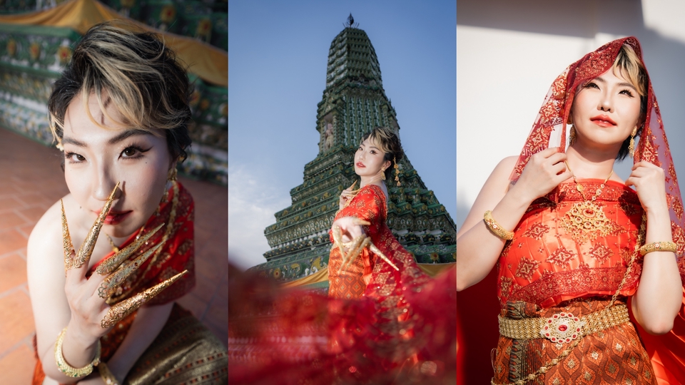 รับถ่ายภาพบุคคล แต่งกายชุดไทย ในสถานที่ท่องเที่ยว