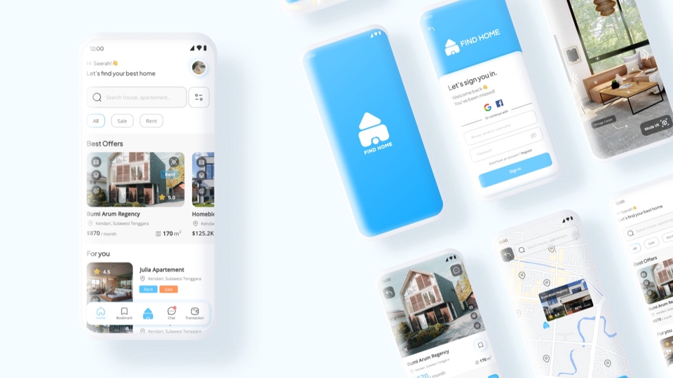 UI/UX Mobile desain minimalis, clean, responsif dan modern