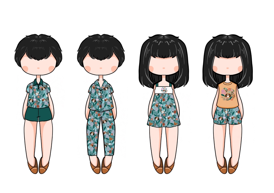 รับออกแบบเสื้อผ้าแฟชั่นสำหรับเด็กชายและเด็กหญิง 4 สไตล์