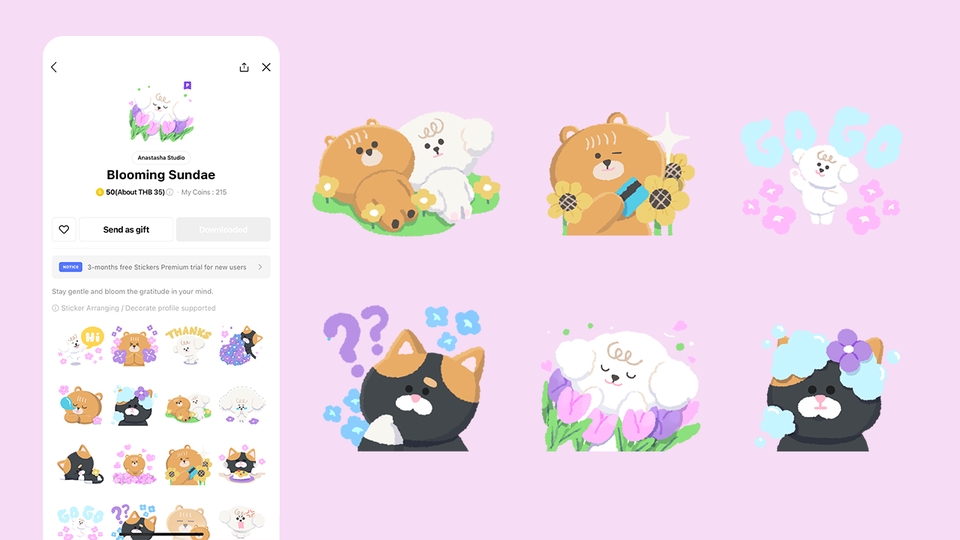 ออกแบบสติ๊กเกอร์ไลน์น่ารัก สัตว์น่ารัก Line stickers