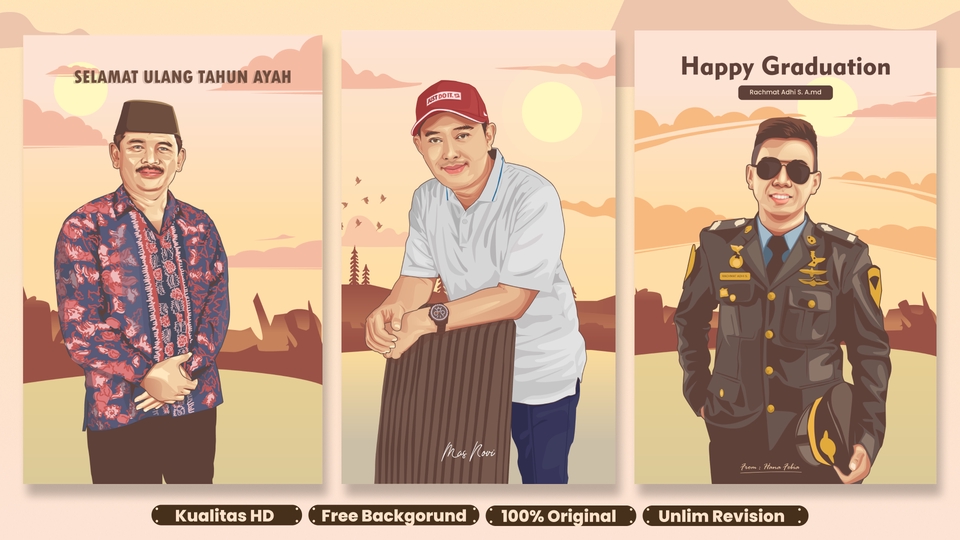 Gambar Potret - Vector art Wajah Kamu 24 Jadi - 4