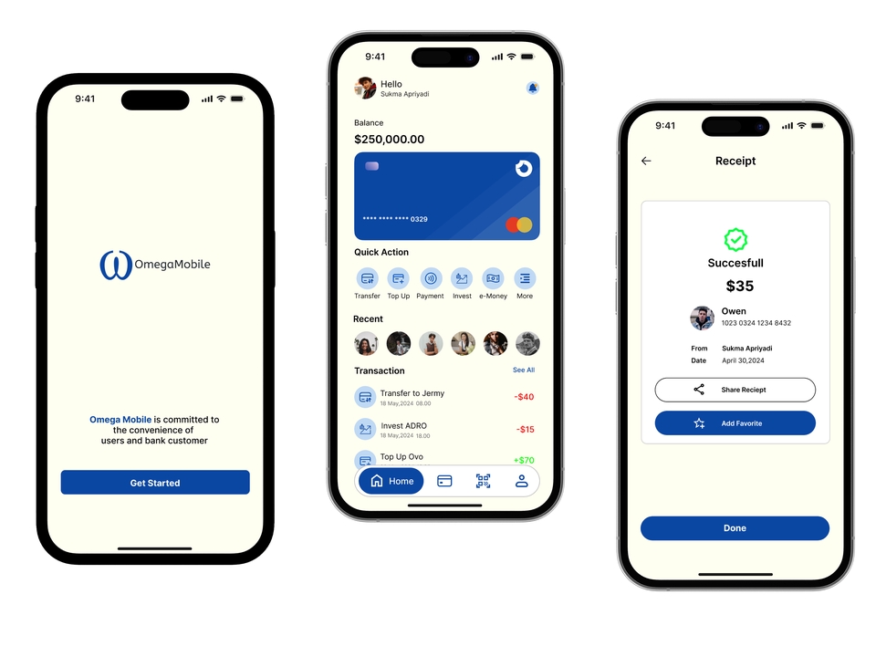 Desain aplikasi mobile ui ux untuk platform freelance dengan tampilan modern, sederhana, dan mudah dinavigasi.