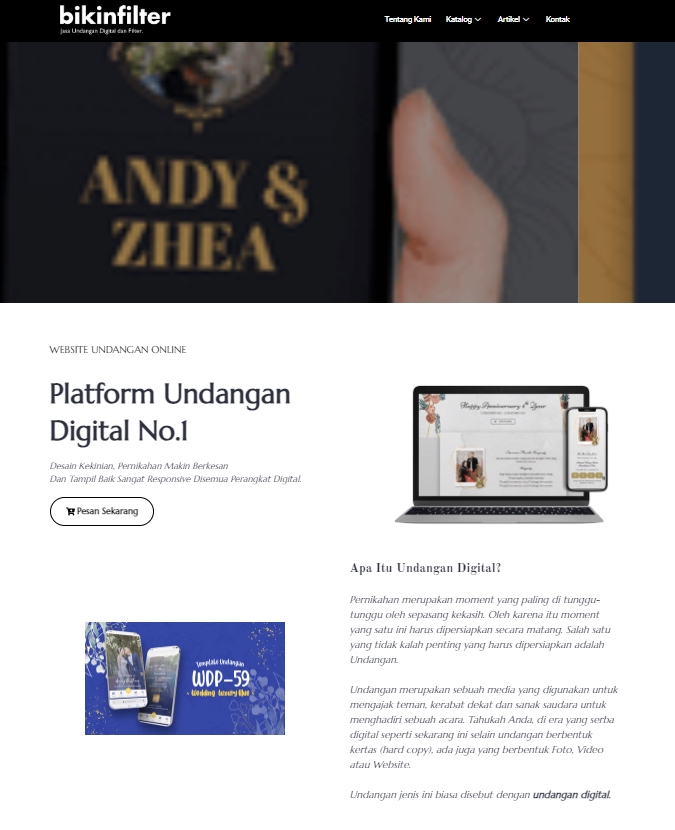 Jasa Pembuatan Website Undangan Digital Profesional dan Berkualitas, Desain Menarik, Harga Terjangkau