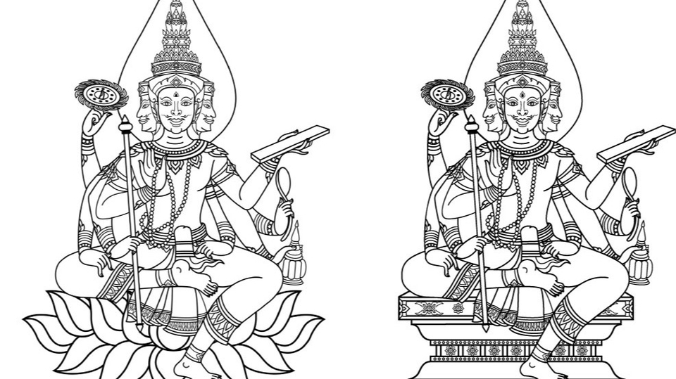 วาดภาพประกอบ - draft ลายไทยความละเอียดสูงเป็น vector - 1