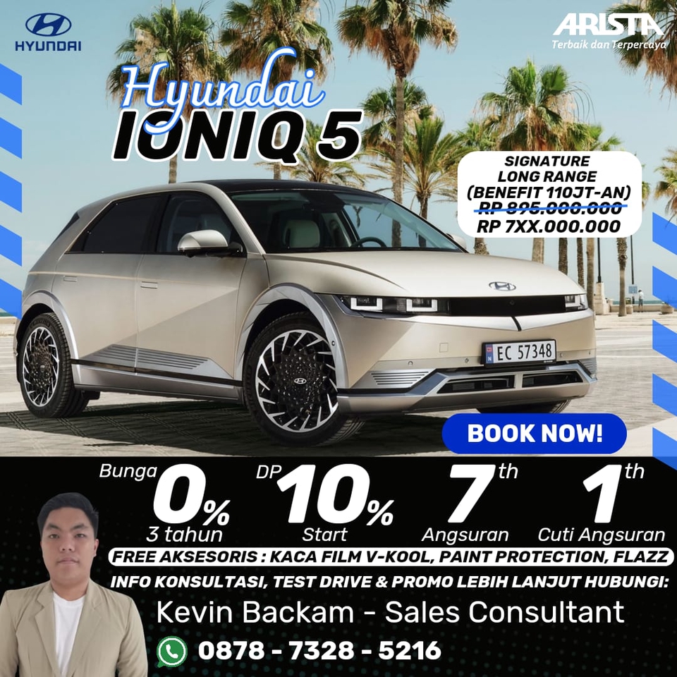 JASA BUAT BANNER INSTAGRAM Hyundai IONIQ 5 dengan desain modern dan menarik. Desain banner profesional untuk promosi produk dan layanan Anda di media sosial.