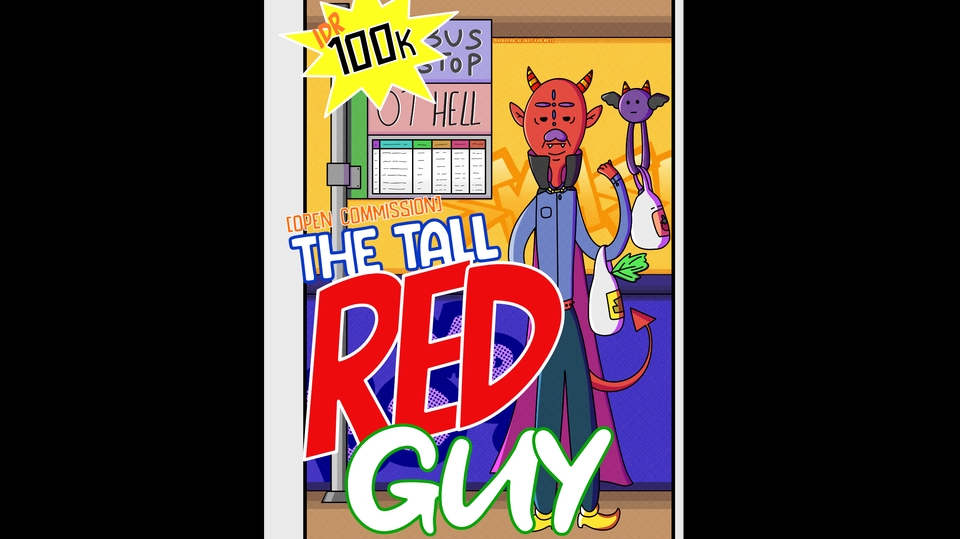 Gambar dan Ilustrasi - Ilustrasi Gambar Kartun Karakter Custom [The Tall Red Guy] - 1