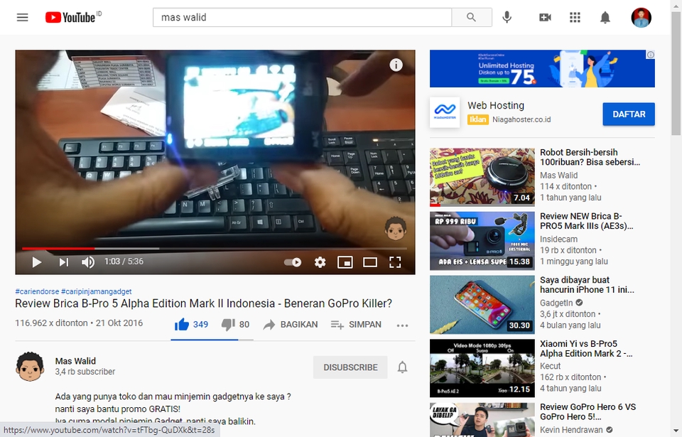 Youtuber/ Video - Jasa Review / Endorse Gawai (Gadget), Barang Elektronik di Video Youtube - 2