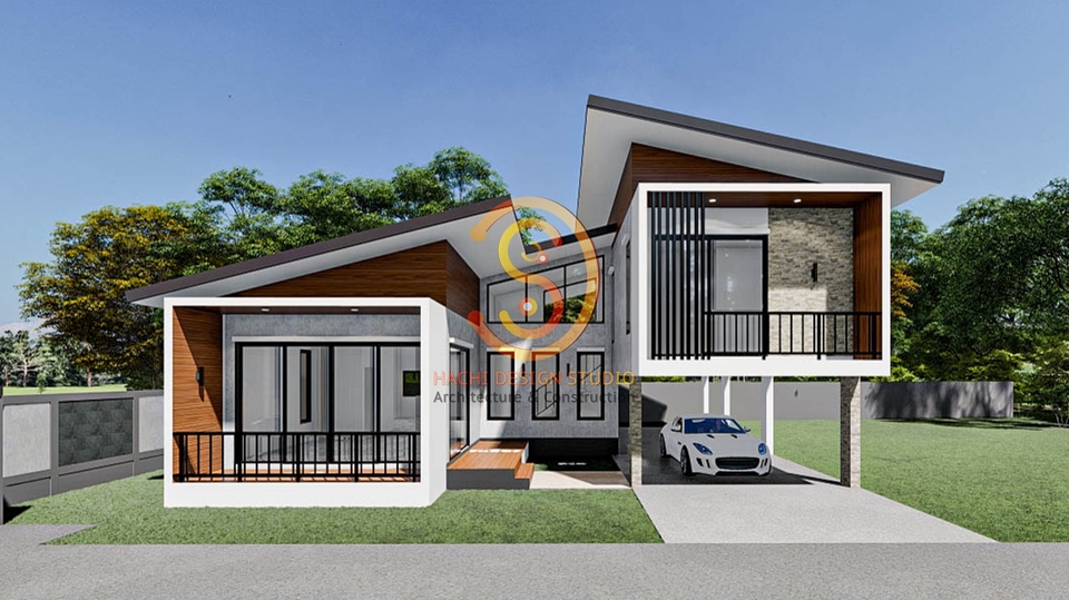 รับออกแบบบ้านชั้นเดียว สไตล์โมเดิร์น พร้อมพื้นที่ใช้สอยกว้างขวาง