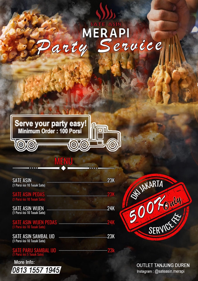 Jasa desain banner instagram untuk promo sate merapi dengan harga mulai 500k