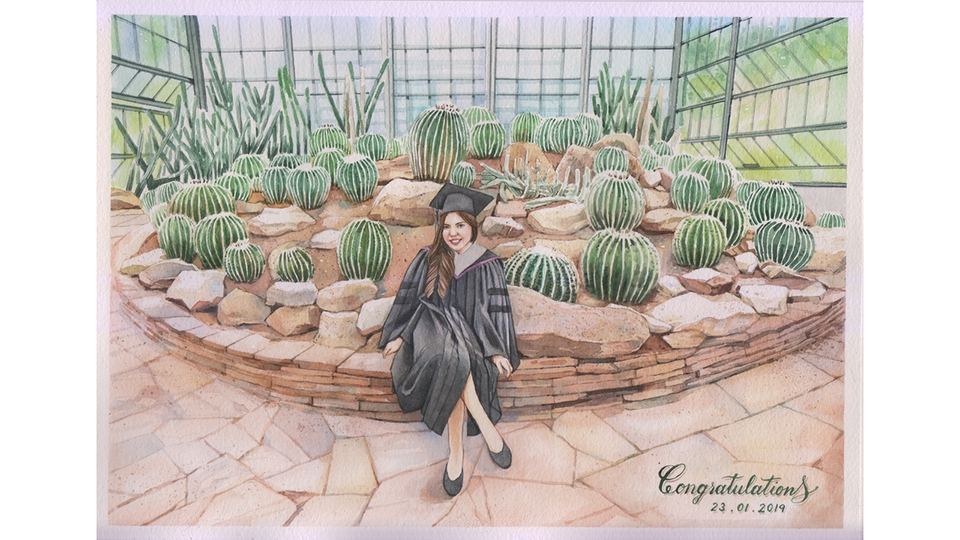วาดภาพประกอบ - วาดภาพประกอบสีน้ำ ภาพวิวทิวทัศน์ สัตว์เลี้ยง ดอกไม้ - 8