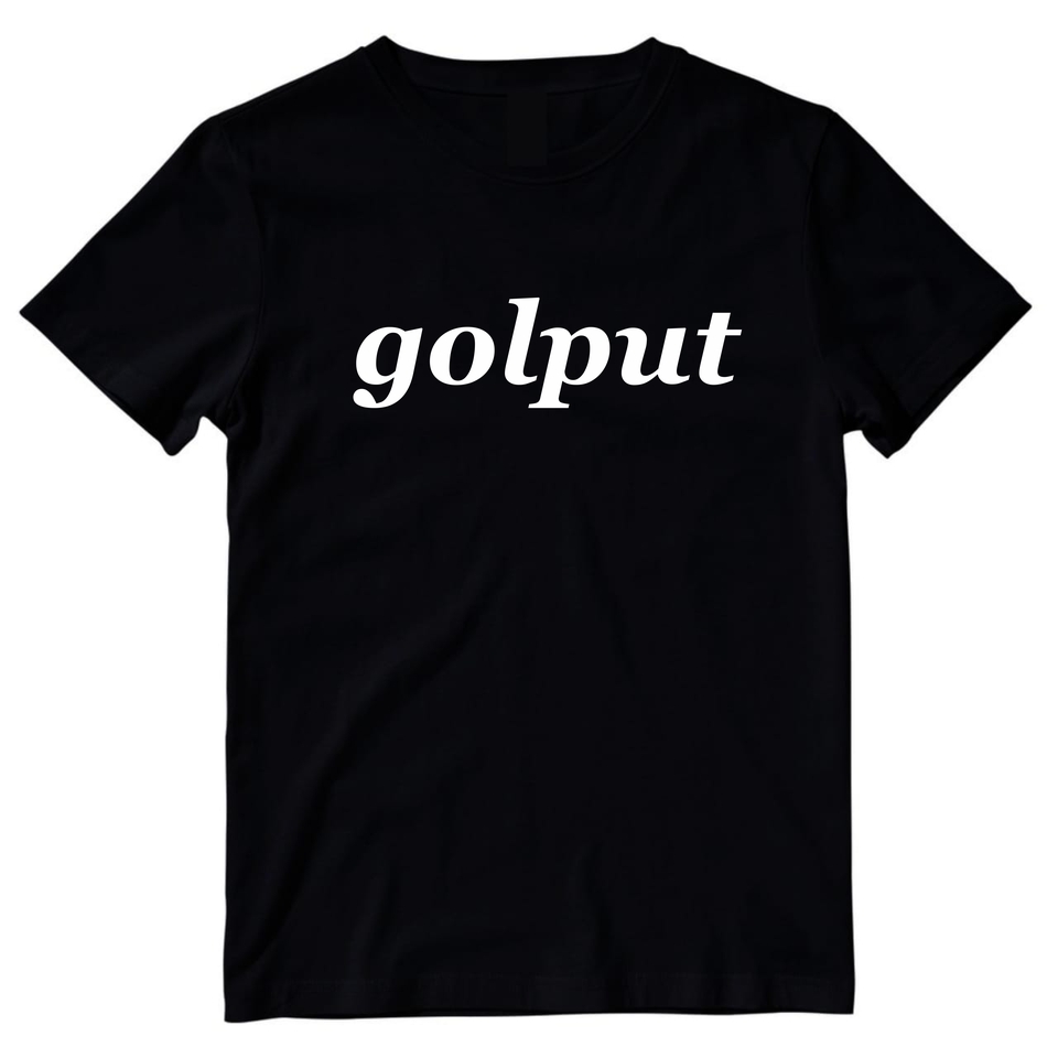 Desain kaos hitam polos tulisan golfput, jasa desain kaos custom, distro