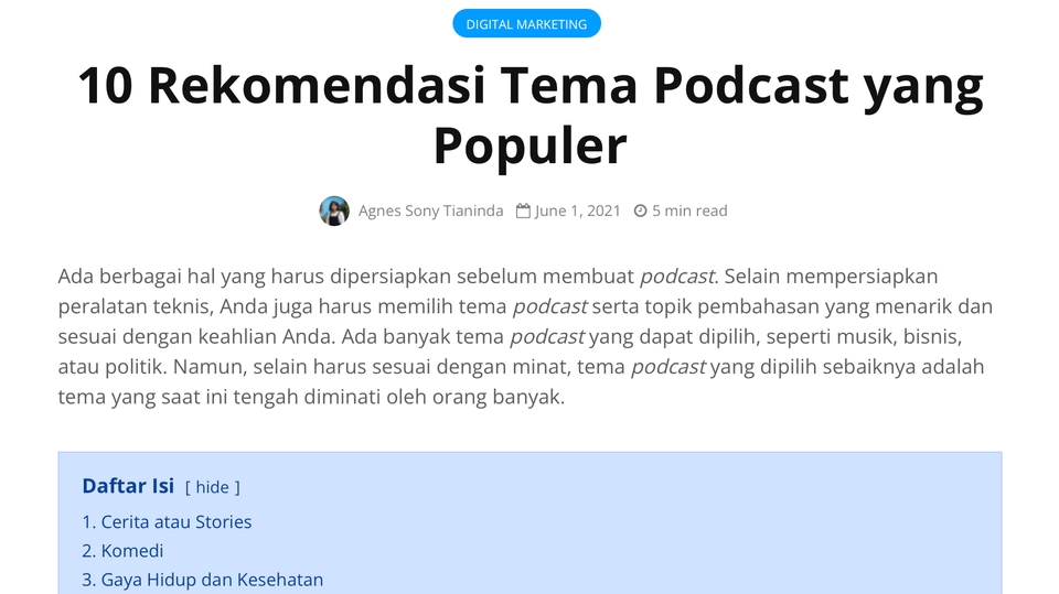 Penulisan Konten - Website Content Writer - 2