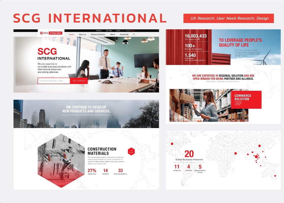 ออกแบบเว็บไซต์ SCG International: UI UX สำหรับเว็บและแอปพลิเคชั่น