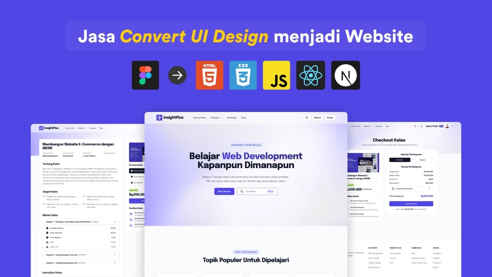Jasa Pembuatan Website Terbaik dan Profesional - Jasa Slicing UI Design (Figma, PSD, dll) ke HTML, ReactJS atau NextJS