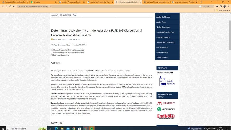 Jasa Lainnya - Penulisan Pembahasan Penelitian (Skripsi, Thesis atau Jurnal) Bidang Kesehatan - 1