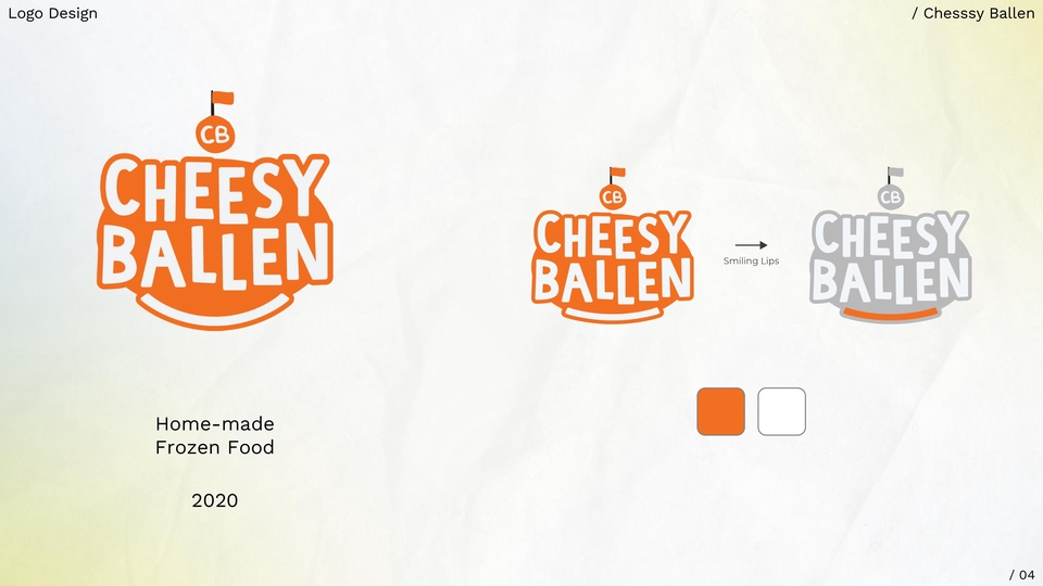 Logo desain untuk perusahaan makanan beku "Cheesy Ballen" dengan konsep logo yang kreatif dan menarik.