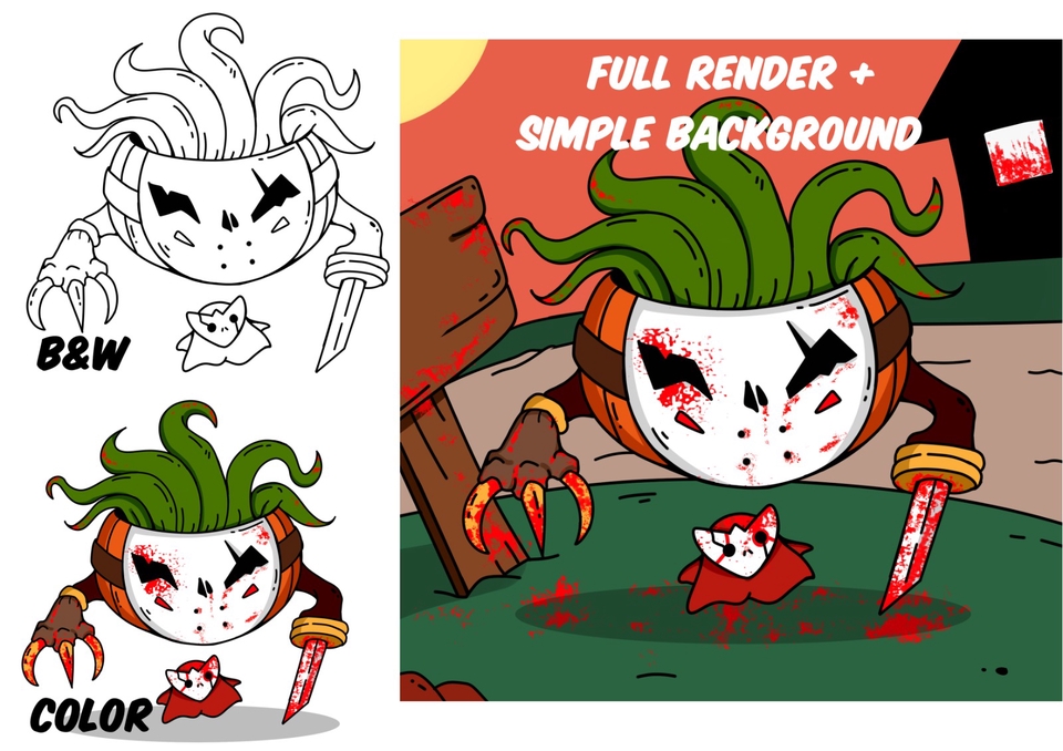 Gambar dan Ilustrasi - Custom Ilustrasi Karakter Style Kartun + Simple Background - 5