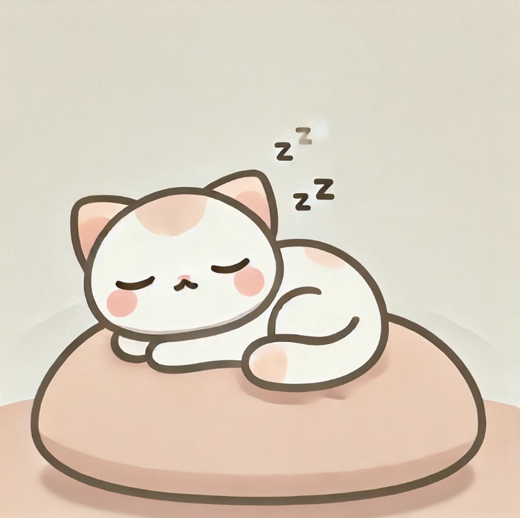 รับวาดการ์ตูนน่ารัก แมวนอนหลับสไตล์น่ารัก