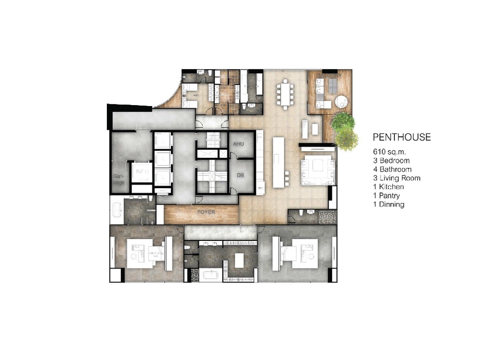 อื่นๆ - Photoshop ลงสี/ใส่ Texture/ต้นไม้ ในแปลน - 10