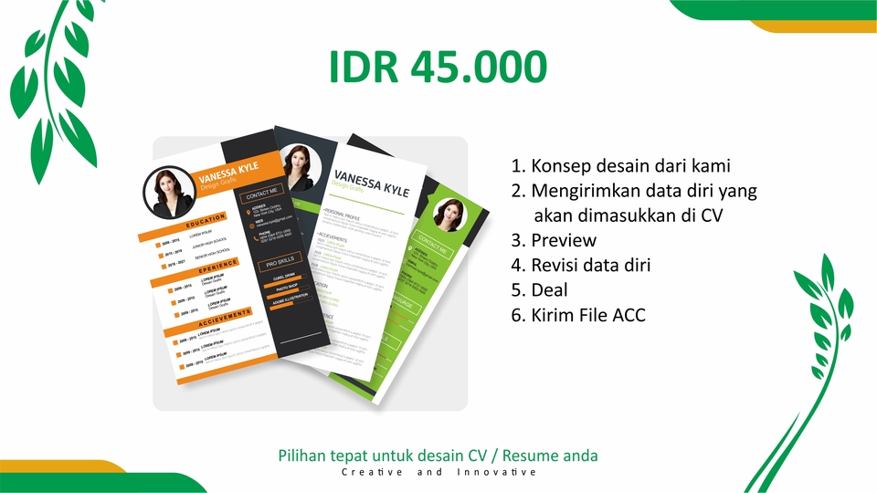 Portfolio & Resume - DESAIN CV (CURICULUM VITAE) / RESUME PROFESIONAL | EXPRES 1 HARI JADI - 2