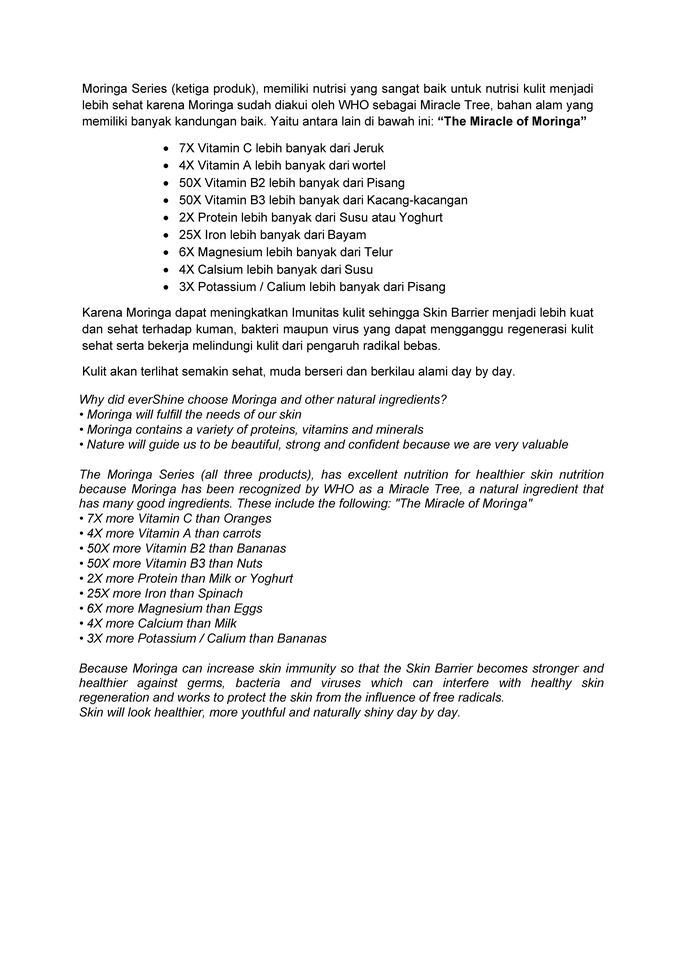 Jasa penulis artikel dan copywriting untuk meningkatkan kesehatan kulit dengan Moringa