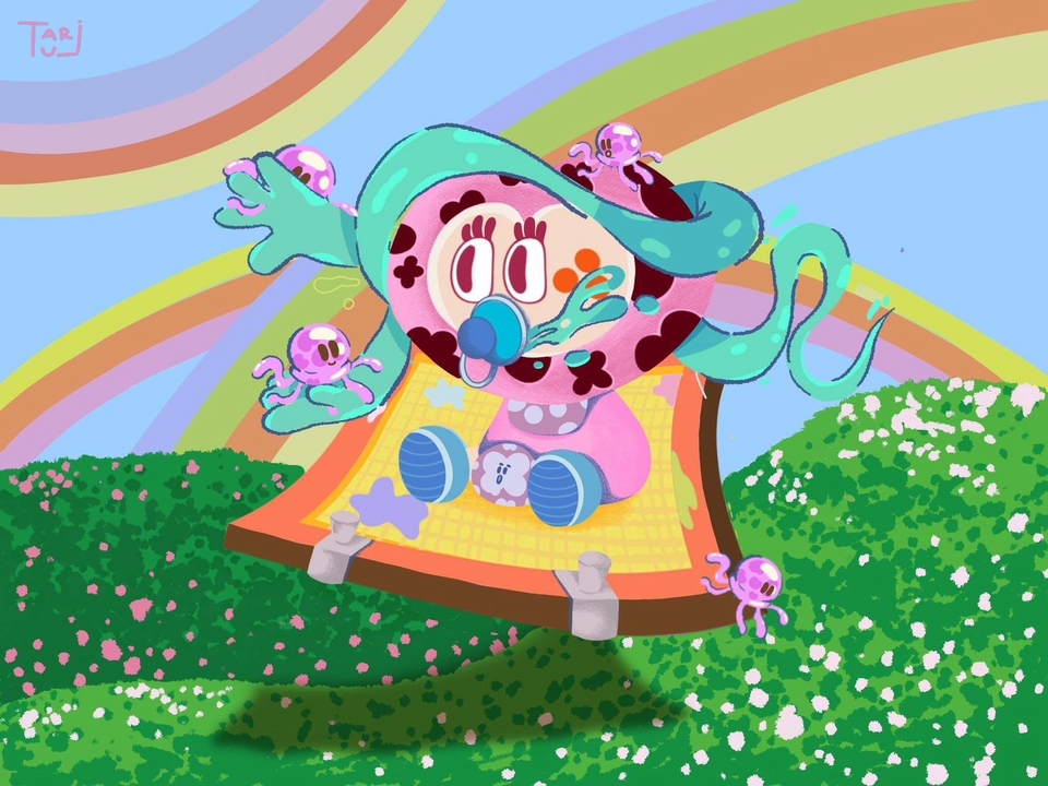 วาดภาพประกอบนิทานเด็กน่ารัก สีสันสดใส สไตล์ดิจิตอลเพ้นท์