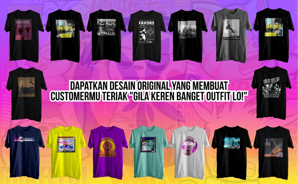 Desain Kaos & Motif - DESAIN KAOS UNIK KEKINIAN, GAYA ILLUSTRATION STREETWEAR DIPERCAYA LEBIH DARI 145 CUSTOMER - 5