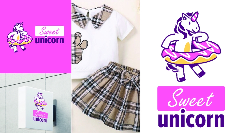 Desain logo Sweet Unicorn, jasa desain logo online murah, bikin logo makanan, logo perusahaan, logo cafe, buat logo online shop.