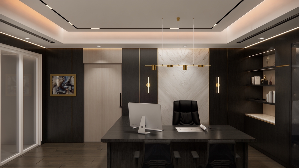 Jasa Desain Interior Kantor Minimalis 3D Modern